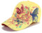 PACDE Gorra de béisbol bordada con diseño de mariposa para mujer, con lentejuelas, correa ajustable, de algodón, para mujer, gorra de béisbol para mujer, amarillo, Talla única