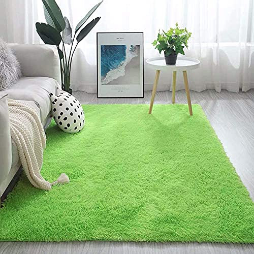Generisch Teppich,Hochflor Teppich Wohnzimmerteppich Langflor, Flauschig Teppiche Für Wohnzimmer Und Schlafzimmer, Modern Design Shaggy Teppich,Orange,120 x 160 cm