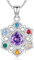 Chakra Halskette 925 Sterling Silber Lotusblume Anhänger Halskette Yoga Lotus Schmuck für Frauen Mädchen (Lotus Halskette-E)