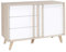 Commode 1 Porte et 3 tiroirs Malmo Coloris chêne Clair et Blanc