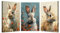 IEPOZWA Frühling Bilder auf Leinwandbild, Moderne Kaninchen-Wildblumen Frühlingslicht Panorama Leinwand Bild XXL Wandbilder Wohnzimmer Wohnung Deko Kunstdrucke - 20x30cmx3 Gerahmt