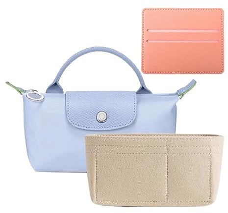Taschen-Organizer Für Longchamp kleine Tragetasche, Tasche Organizer Aufbewahrung & Veredelung Innentasche Liner Handtaschen Einsatz Organizer Fit Mini GrößE Wird Mit Kartenhalter Geliefert
