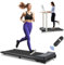 Fiqops Laufband für Zuhause, Walking Pad,Laufbänder 1-6 km/h 1.25PS,Laufband mit LED-Anzeige,Fernbedienung und App Steuerung,Stoßdämpfend Treadmill,Laufband Schreibtisch,Running Pad bis 100kg