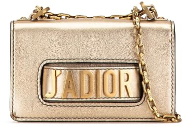 Dior Secondhand Gold Mini Metallic Kuhhaut JAdior Kettenklappen-Tasche