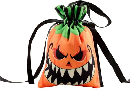 Borsa con coulisse di Halloween - Borse per caramelle a tema zucca fantasma, borse in tela di iuta a tema | Sacchetti di Halloween Caramelle Per Dolci Trucco or Treat Per La Festa Del Carnevale