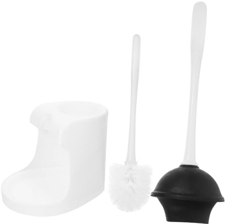 TOKIDNY Toilettenbürste Mit Halter Und Pömpel Für Badezimmer Aus Hochwertigen Materialien Weiß
