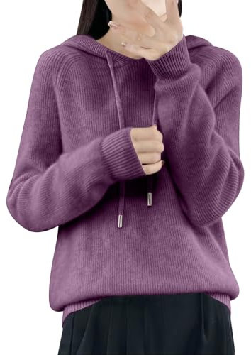 HOOUDO Black of Friday Sales Womens Cashmere Jumpers Hoodies Long Sleeved Knitted Sweaters Ladies Winter Warm Jumper Tops Casual Solid Color Base Sweatshirts Cashmere Jumpers Ladies Plus Size