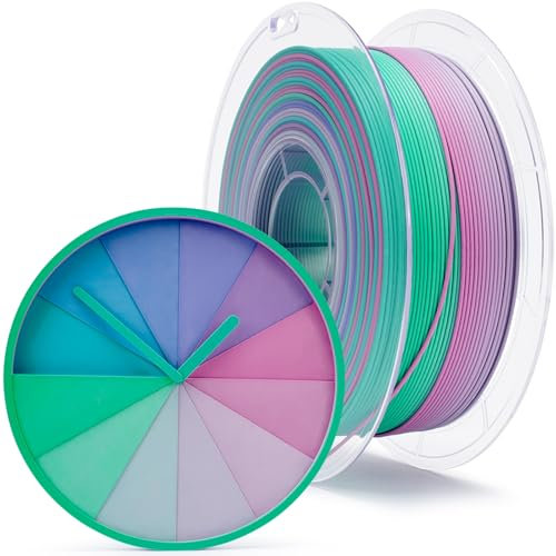 ZIRO Matt Multicolor PLA Filament 1.75mm, Schneller Farbwechsel Matte 3D Drucker Filament, 1kg Spule für Die Meisten FDM 3D-Drucker, Maßgenauigkeit +/-0.03mm, Nordlichter