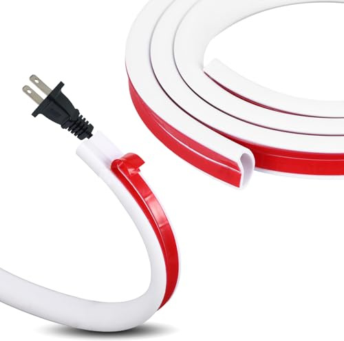 3M Kabelkanal Selbstklebend Weiß – Flexibler Kabelkanal zum Kabel Verstecken, Runde Ecke, Wandkanal für Haus, Büro & Lager