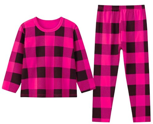 Pyjama Enfant Garcon Fille Carreaux Automne Printemps 2-9 Ans Vetement Enfant Garcon de Nuit Tee Shirt Manches Longues Ensembles garçon Loungewear décontracté Tenue 2 Pieces Classique (6-7 Ans)