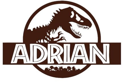 Personalisierte Dinosaurier Park Wand Aufkleber Schlafzimmer Dinosaurier T-Rex Custom Name Vinyl Hause Kindergarten Junge Kinderzimmer-S-38x57cm-Coffee