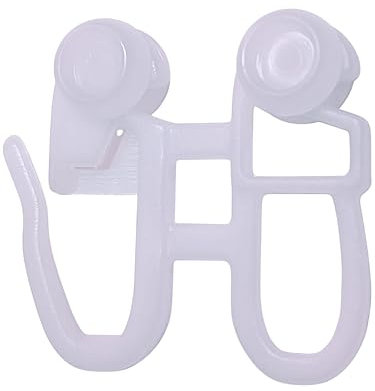 Raum² Rollo de cortina con gancho plegable, 8 mm, blanco, plástico, para fijación de barra de centrifugado, carro (10)