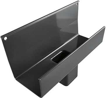 Renoplast® RK65 Aluminium Einhangstutzen Rinnenkästen, 45 x 45mm Graphit, Dachrinnen Regenrinne Dachentwässerung Blechkantprofile, Gartenhaus Carport Terrasse Balkon-Steckrinne, Rinne für Dach