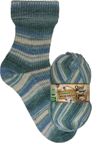 Opal Sockenwolle Schafpate 17 Wilde Natur, 100g, 425m Lauflänge, Nadelstärke 2-3, 75% Schurwolle/25% Polyamid, Waschbar 40° (11594 Schäfchenwolken)