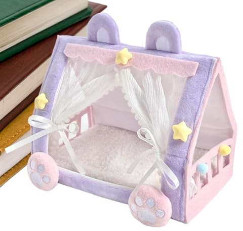 Puppenbett – Spielzeugzelt in Form eines niedlichen Miniaturhauses, Kinderbett Spielzeug | Für Kinder, Mädchen, Kleinkinder, Spiel, Kindergarten, Fake Fairy-Spiel, Haus und Wohnzimmer