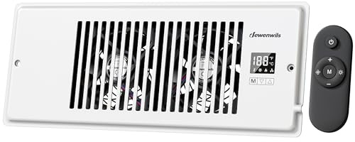 DEWENWILS Ventilateur d'appoint silencieux de 10,2 x 30,5 cm avec télécommande et thermostat intelligent intelligent, amplificateur de ventilateur à 5 vitesses, améliore le flux d'air de chauffage et