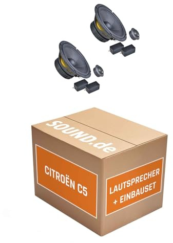 JUST SOUND best choice for caraudio Lautsprecher Boxen Einbaupaket für Gro, Zero GZIC 1652 kompatibel mit Citroën C5 Typ DC/DE vorne | 2X Tief-Mitteltöner 2X Hochtöner