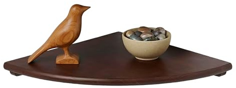 Relaxdays Eckregal, HBT: 3 x 25 x 25 cm, Walnussholz, Wohnzimmer, Deko, Traglast: 5 kg, Bücherregal hängend, Dunkelbraun