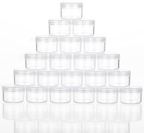 ZEJIA 5 Gram Cosmetic Sample Containers with Lids 25pcs Empty Small Makeup Jars Plastic BPA Free(Clear)