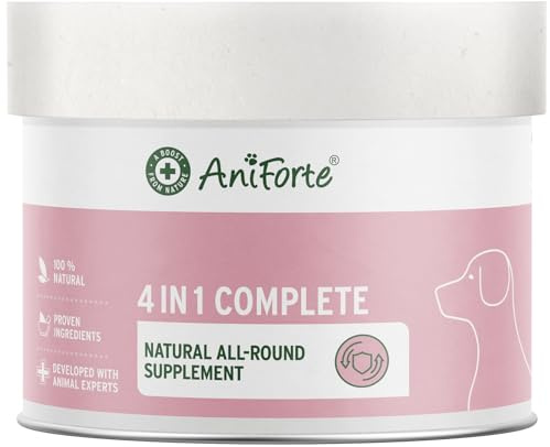 AniForte 4in1 Complete for Dogs 250g - Natural Health Supplement, Supports Joint Care, Digestion, Coat & Skin, With Green-Lipped Mussel & Rosehip, Rich in Vitamins & Minerals