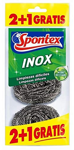 SPONTEX estropajo acero inoxidable bolsa 2 + 1 gratis