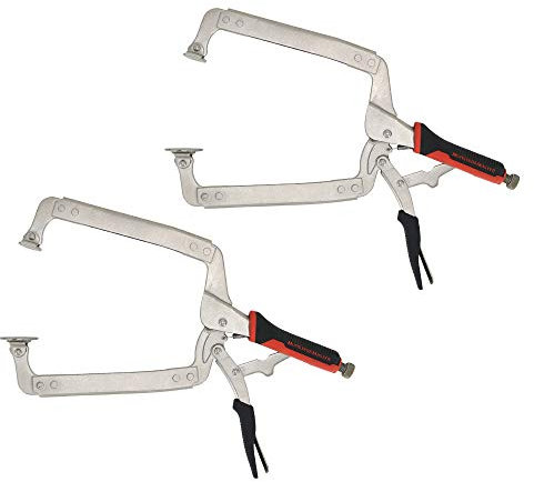 Monster&Master 18 C-clamp Locking Plier with Swivel Pads, 2-Piece, MM-CP-007x2
