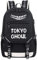 WANHONGYUE Tokyo Ghoul Anime Cosplay Leuchtend Rucksack Schultasche Laptop Backpack mit USB-Ladeanschluss Schwarz / 12