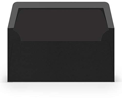 PAPERADO 1000 Briefumschläge DIN lang/DL - Schwarz gerippt - 100 g/m² Kuvert ohne Fenster 22 x 11 cm - Umschläge mit Nassklebung gerader Klappe