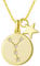 FANCIME Krebs Sternzeichen Kette aus Solide 925 Sterling Silber mit Gold Vergoldet Anhänger Halskette Einfach Minimalistisch Geschenk Schmuck für Damen Mädchen - Verstellbar Kettenlänge: 40 + 5 cm