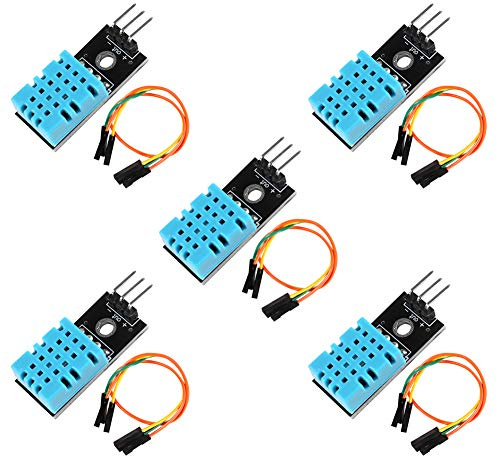 AITRIP 5pcs DHT11 Temperature Humidity Sensor Module Digital Temperature Humidity Sensor 3.3V-5V with Wires for Arduino Raspberry Pi 2 3