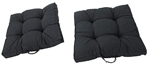 Ambientehome Kastenkissen Loungekissen, 2er-Set 50 x 50 cm Dunkelgrau Auflagen, 65 Prozent Baumwolle, 35 Prozent Polycotton