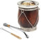 BALIBETOV Collezione Selezionata - Tazza Mate Naturale Premium con Dettagli in Argento Tedesco - Set Mate Naturale Fatta a Mano in Argentina - Include Bombilla e Spazzola per la Pulizia (Patagonia)