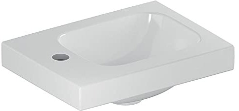 Geberit Handwaschbecken iCon Light 38x28cm, Hahnl. li, ohne Überlauf, weiß