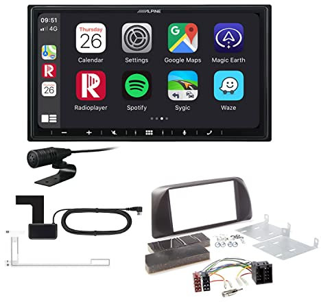 Alpine ILX-W690D 2-DIN Autoradio CarPlay Android Auto Bluetooth DAB HDMI USB passend für Alfa Romeo Giulietta 2010-2014 schwarz