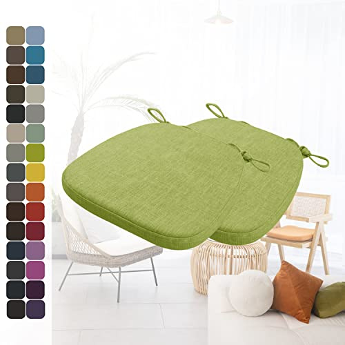 Kimgull 2er Set Stuhlkissen mit Bändern Bequeme Waschbare Rutschfestes Sitzkissen Ideal für zu Hause und Gartendekoration, viele Farben und Größen zur Auswahl (40X38X3CM Obst GrüN)