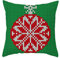 Gualiy Weihnachten Kissenbezug, Weihnachtskugel Schneeflocke Dekokissen 50x50cm Kissenbezüge für Sofa Couch Bett Auto Grün Rot