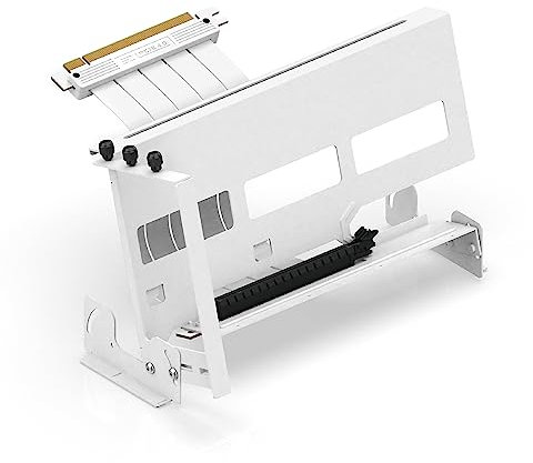 EZDIY-FAB PCIe 4.0 GPU Mount Bracket, Multi-Angle Adjustment with All White Riser Cable, Compatible to RTX4090, 4080, 4070ti - White