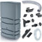 Set Aqua Tower Regenwassertank-Bausatz 350 L + Icanset 1 + Icanset 5 / Set of Aqua Tower 350L Rainwater Tank + Connection kit for rainwater Tanks Icanset 1 + Icanset 5 (350 L, Grau)