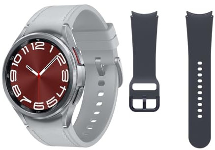 Samsung Galaxy Watch6 Classic 4G LTE, 43 mm + Correa de recambio - Smartwatch, Control de Salud, Seguimiento Deportivo, Batería de Carga Rápida, Plateado (Versión Española)