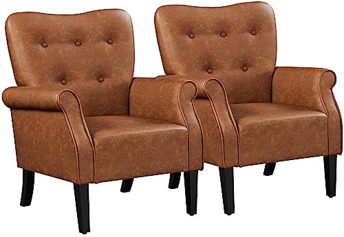 Yaheetech 2 x Ruhesessel Polstersessel mit Schutzfüßen Cocktailsessel Lesesessel mit breitem Sitz Fernsehsessel Loungesessel bis 136 kg Belastbar