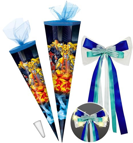 alles-meine.de GmbH komplette Füllung - Circa 200 Teile - für Schultüte - Roboter & Transformer Auto - 6 eckig - für ALLE Zuckertüte - ..