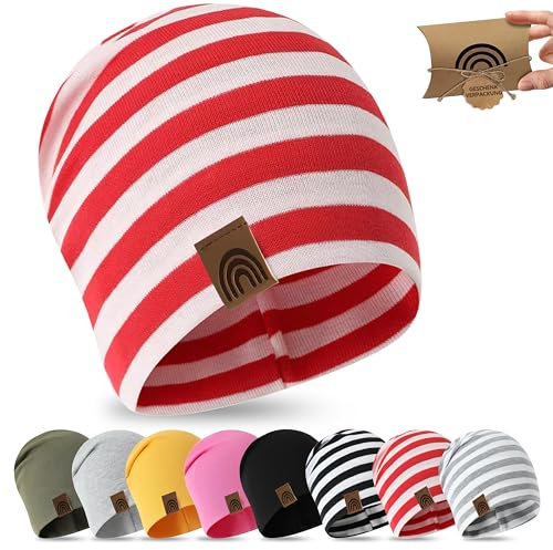 fenchi's AUSTRIA Kinder Beanie 6M-2 Jahre 48-52cm, Frühling Übergangszeit Mütze Slouch in Geschenkverpackung, Baumwolle