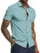 PJ PAUL JONES Camisa de manga corta para hombre, corte regular, sin planchado, camisa de negocios, camisa de verano, azul claro, M