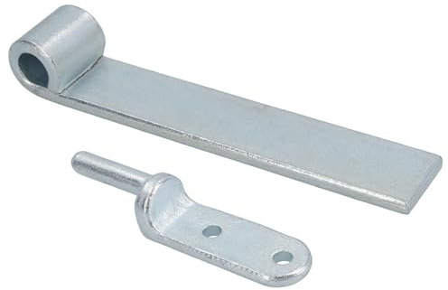 AB Tools Charnière droite HD pour hayon 160 mm de long + boulon de 12,5 mm pour remorques
