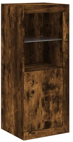 vidaXL Sideboard, Kommode mit viel Stauraum, Highboard Schrank mit LED-Leuchten, Anrichte Beistellschrank Standschrank, Modern, Räuchereiche
