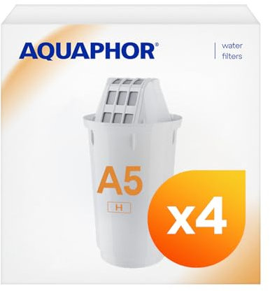 AQUAPHOR Filterkartusche A5 H Pack 4 I Filtert Kalk & Chlor sowie Schwermetalle & andere Stoffe I 350l klares & leckeres Wasser I Mit AQUALEN Technologie I Für besseres Essen & Trinken