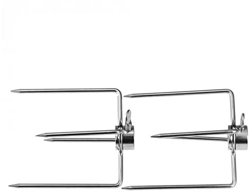 Meat Clamp for Rotisserie Spit Meat Clamp Grill Clip for Grill Skewer 1 Pair Rotisserie Rotisserie Prong Meat Forks Made of Stainless Steel Grill Fork Grill Fork Skewer Grill Tool