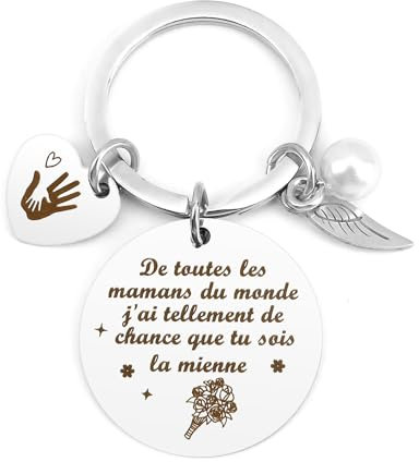 IdyllicStyle Cadeau Fete des Meres, Porte Clef Maman - Idee Noel pour Future Mere