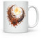 MAXIKIWI - Tazza da caffè o tè in ceramica liscia e resistente per casa o ufficio - perfetta per ogni occasione - Sole Luna - 300 ml