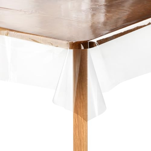 Segus Tischdecke Transparent, Tischdecke Rechteckig PVC 140X180, Abwaschbare, Tischauflage Transparent für Den Esstisch, Bürotisch